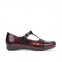 Dziecięce buty 62c lakierowany bordowy+czarny