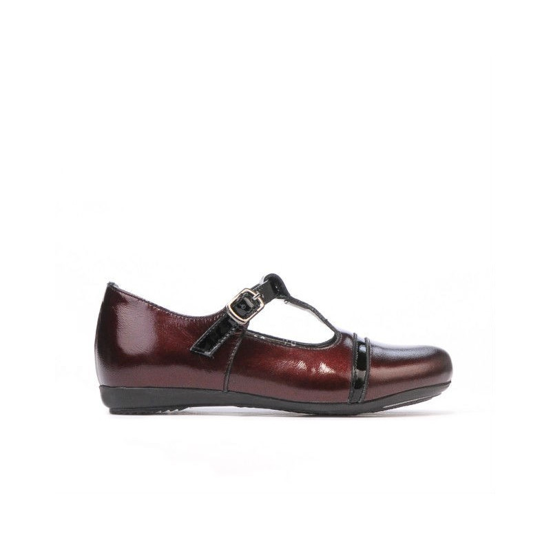 Dziecięce buty 62c lakierowany bordowy+czarny