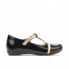 Małe dziecięce buty 62c lakier czarny+beżowy