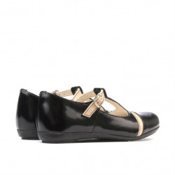 Małe dziecięce buty 62c lakier czarny+beżowy