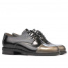 Damskie buty casual 696 lakierowane czarne kombinowane