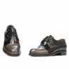 Damskie buty casual 696 lakierowane czarne kombinowane
