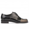 Damskie buty casual 696 lakierowane czarne kombinowane