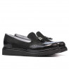 Damskie buty casual 659 czarny lakierowany kombinowany