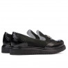 Damskie buty casual 659 czarny lakierowany kombinowany