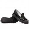 Damskie buty casual 659 czarny lakierowany kombinowany