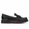 Damskie buty casual 659 czarny lakierowany kombinowany