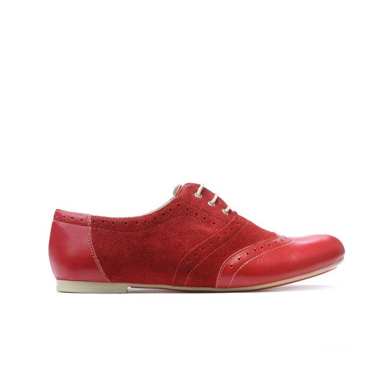 Damskie buty casual 186 czerwone kombinowane