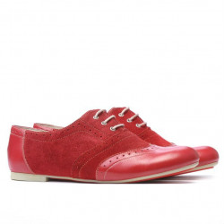 Damskie buty casual 186 czerwone kombinowane