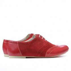 Damskie buty casual 186 czerwone kombinowane