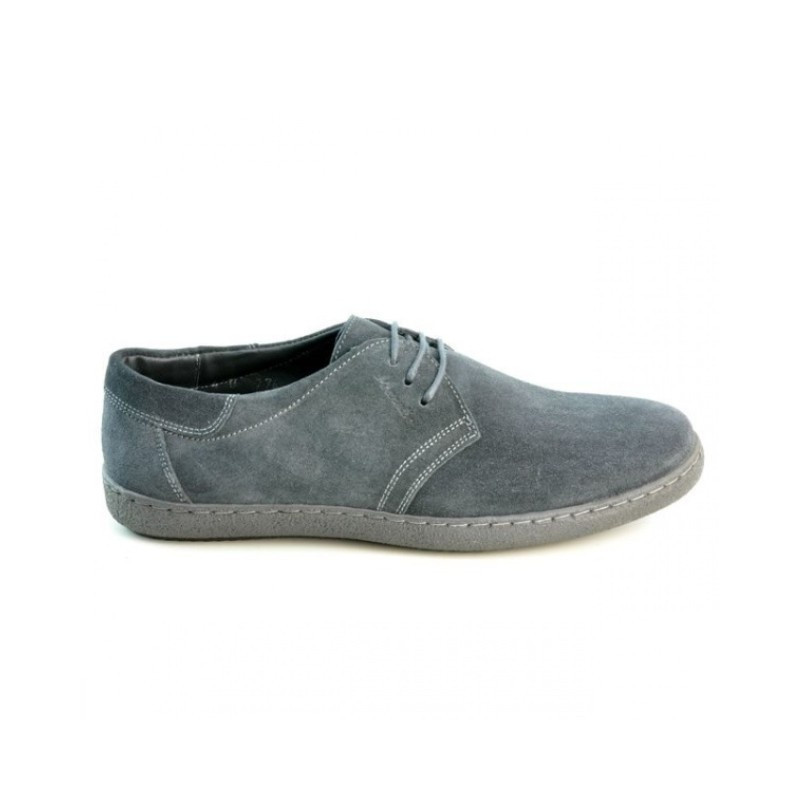 Buty casual męskie 774 antracyt welur