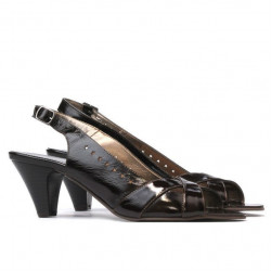 Damskie sandały 1204 lakierowane brązowe
