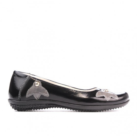 Dziecięce buty 117 lakierowane czarne+szare