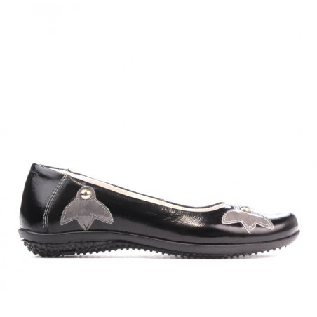 Dziecięce buty 117 lakierowane czarne+szare