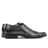 Eleganckie buty młodzieżowe 389 lakier szary kombinowany