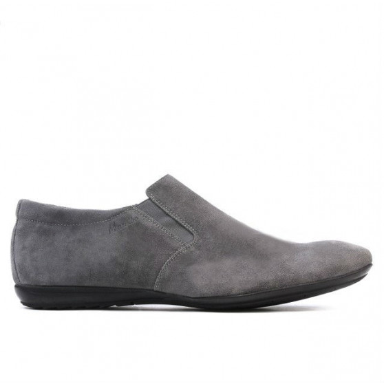 Buty casual męskie 760 szary zamsz
