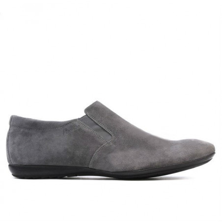 Buty casual męskie 760 szary zamsz