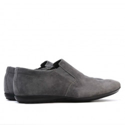 Buty casual męskie 760 szary zamsz