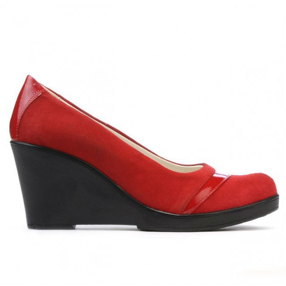 Damskie buty casual 647 czerwony welur