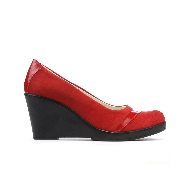 Damskie buty casual 647 czerwony welur