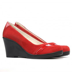 Damskie buty casual 647 czerwony welur