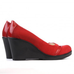 Damskie buty casual 647 czerwony welur