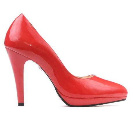 Eleganckie buty damskie 1233 lakierowane czerwone