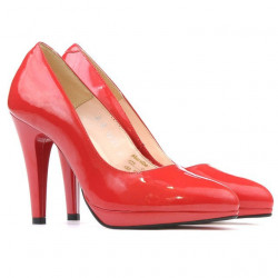 Eleganckie buty damskie 1233 lakierowane czerwone