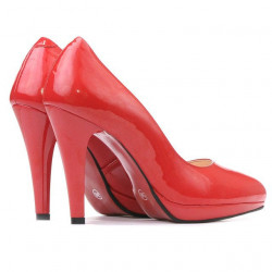 Eleganckie buty damskie 1233 lakierowane czerwone