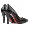 Damskie eleganckie buty 1233 czarny błyszczący satynowy