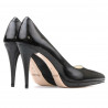Eleganckie pantofi damskie 1244 lakierowane czarne satynowe
