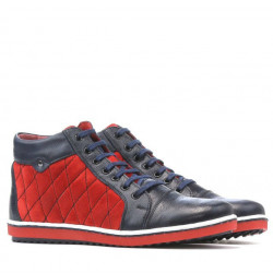 Damskie botki 3283 indygo+czerwony