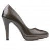 Eleganckie buty damskie 1233 lakierowane brąz perłowy