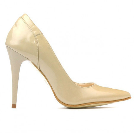 Eleganckie buty damskie 1230 lakier beżowy