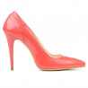 Eleganckie buty damskie 1230 lakierowane czerwono-koralowe
