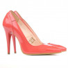 Eleganckie buty damskie 1230 lakierowane czerwono-koralowe