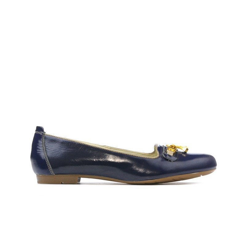 Damskie buty casual 639 lakierowane indygo