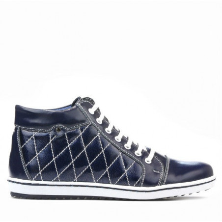 Damskie botki 3283 lakierowane indygo