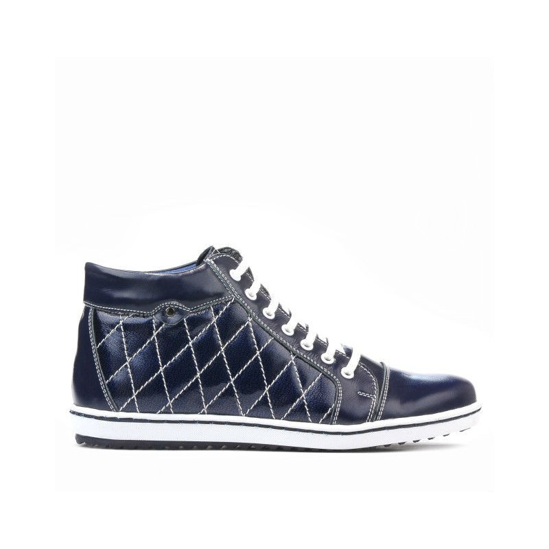 Damskie botki 3283 lakierowane indygo