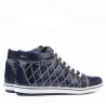 Damskie botki 3283 lakierowane indygo