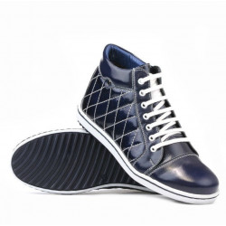 Damskie botki 3283 lakierowane indygo