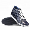 Damskie botki 3283 lakierowane indygo