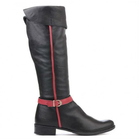 Damskie kozaki 3263 czarne+bordowe