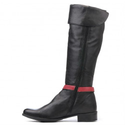 Damskie kozaki 3263 czarne+bordowe