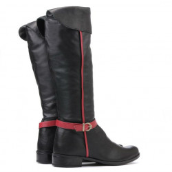 Damskie kozaki 3263 czarne+bordowe