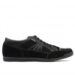 Męskie buty sportowe 716 czarny welur+czarny lakier