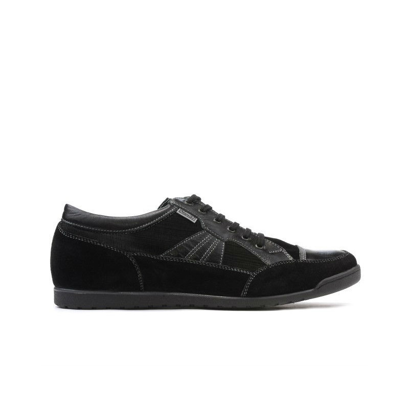 Męskie buty sportowe 716 czarny welur+czarny lakier