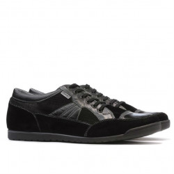 Męskie buty sportowe 716 czarny welur+czarny lakier