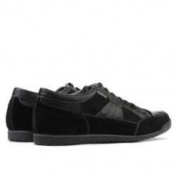 Męskie buty sportowe 716 czarny welur+czarny lakier