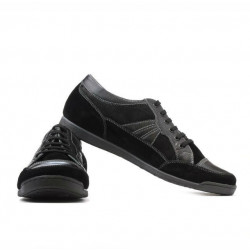 Męskie buty sportowe 716 czarny welur+czarny lakier